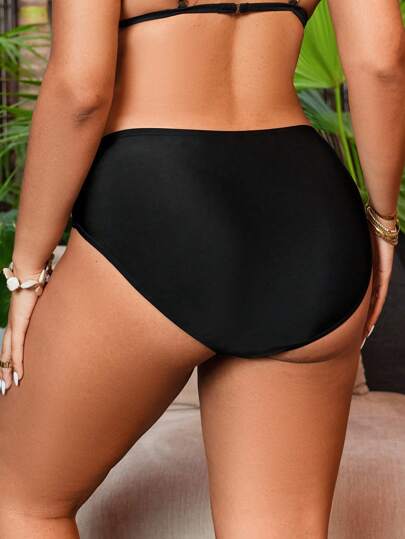 Swim Chiccia سروال سباحة أحادي اللون مقاسات كبيرة، أنيق للصيف