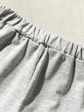 SHEIN مجموعة (2 قطعة) لطفل الحضانة الصغير ملابس صيف يومية أنيقة ، تي شيرت بأكمام قصيرة و شورت مطبوع عليها عبارة "جده الصغير" وطباعة ثلاثية الأبعاد ، مناسبة للعمر من 0 إلى 3 سنوات