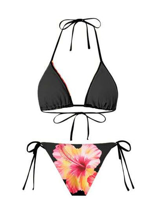 طقم تانكيني حريمي Swim Oasis مجموعة 3 قطع للمرأة لموسم الصيف والأجازات المريحة،تشمل بكيني مزين بطبعة الأزهار،سروال كلوت، وفستان سارونج بتعقدة ربطة القماش الشبكي بطراز بوهيمي