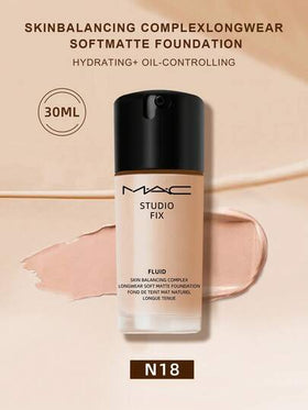 MAC Studio Fix Fluid 24Hr Matte Foundation Plus Oil Control - N18-1 أونصة سائلة/30 مل (يتم شحن الإصدارات القديمة والجديدة بشكل عشوائي)