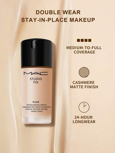 MAC Studio Fix Fluid 24Hr Matte Foundation Plus Oil Control - N18-1 أونصة سائلة/30 مل (يتم شحن الإصدارات القديمة والجديدة بشكل عشوائي)