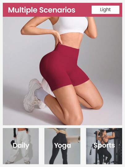 Seamluxe  Sport شورت تحكم البطن ذو الخصر العالي والمظهر الأملس للنساء أثناء التمارين الرياضية، شورت للتعرق، شورت رياضي، شورت دراجات