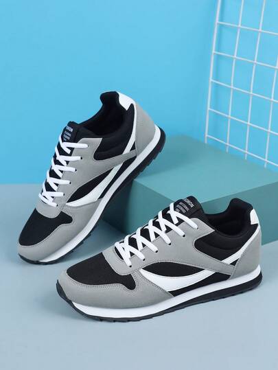أحذية رياضية كاجوال مع رباطات للرجال مصنوعة من جلد البولي يوريثان، مناسبة للرياضة والنزهات اليومية والكاجوال