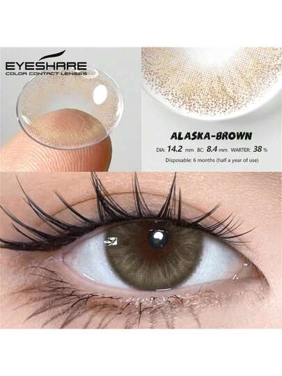 EYESHARE زوج جديد من العدسات اللاصقة البنية ذات الجودة العالية، الزرقاء، الرمادية، والخضراء الأنيقة، مناسبة لحفلات الزفاف، هدايا عيد الحب، قابلة للاستبدال لمدة 6 أشهر، بقطر 14.2 مم، مناسبة للمناسبات اليومية، المهرجانات، أزياء هالوين والألعاب الدورية