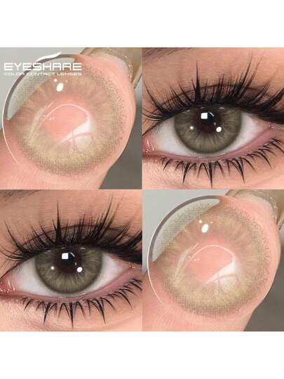 EYESHARE زوج جديد من العدسات اللاصقة البنية ذات الجودة العالية، الزرقاء، الرمادية، والخضراء الأنيقة، مناسبة لحفلات الزفاف، هدايا عيد الحب، قابلة للاستبدال لمدة 6 أشهر، بقطر 14.2 مم، مناسبة للمناسبات اليومية، المهرجانات، أزياء هالوين والألعاب الدورية