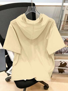 SHEIN قميص هودي بقصة كاجوال لفتى المراهق، أكمام قصيرة مع طباعة ألوان غرافيتي وتصميم ألعاب مناسب للاستخدام الصيفي