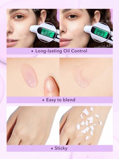 SHEGLAM برايمر مرطب Good Grip-Blueberry + Aha Oil Control Moisturizing Blueberry Primer Gel ينعم الخطوط الدقيقة ويمنع ظهورها، برايمر للوجه خالٍ من الزيوت والسيليكون علامة تجارية جمال مكياج ميكب مستحضرات تجميل للنساء الفتيات مثالي لفصل الشتاء الربيع مثا...