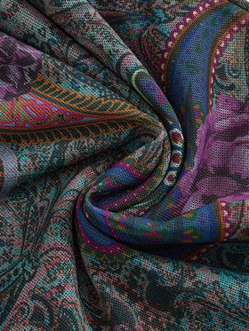 ROMWE Hippie تنورة نسائية عتيقة بطراز غربي كاوبوي مع طبعة باستيلية ورباط بحواف شبه شفافة مرصعة بخرز وشراريب