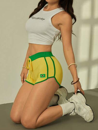 PETITE شورتات ضيقة ملونة على طراز البرازيل للمناسبات الرسمية الصيفية