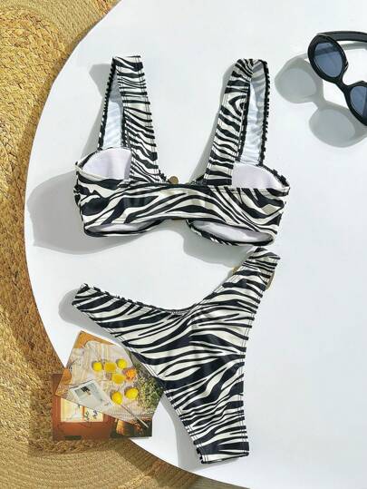 Swim SXY بيكيني بقطعتين مطبوع بطبعة زهرية للنساء للعطلات ,يوم الحب ،حفلات الشاطئ