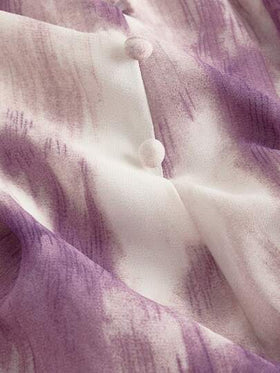 SHEIN MOD فستان ماكسي بياقة عالية وربطة عنق وخصر مربوط بصبغة البنفسجي، مناسب للرقص والتخرج والرومانسية والصيف والمهرجانات والريف والعطلات الشاطئية وحفلات الشاي والملابس المتواضعة وحفلات التخرج والهاواي والفساتين الشمسية للنساء والملابس البوهيمية