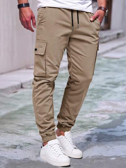 Manfinity Homme بنطلون جوجر خدمي متقدم لرجال الشارع