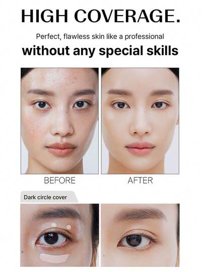 the SAEM مخفي كامل الغطاء 1.0 بيج شفاف، مخفي متعدد الأغراض سائل، تغطية كاملة للمكياج، مناسب للبثور والبقع الداكنة والهالات السوداء والتصبغات والعيوب، كوري الجمال، مستحضرات التجميل الكورية - 6.5 جم / 0.23 أونصة.