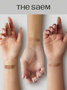 the SAEM غطاء الكمال نصيحة المخفي، أخضر وبيج، مخفي سائل متعدد الأغراض، تغطية كاملة للمكياج، مناسب للبثور والبقع الداكنة والهالات السوداء والتصبغات والعيوب، جمال كوري، مستحضرات تجميل كورية - 6.5 جرام/0.23 أونصة.