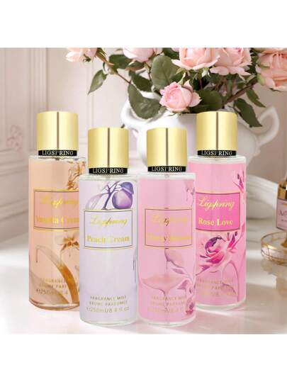Ligspring [رذاذ العطر 250مل لعائلة عطور ] زهر الكرز / الوردة / الخوخ / الفانيليا | صيغة طبيعية خالية من الكحول | رائحة قوية وطازجة للملابس والهواء الاستخدام المزدوج | هدية حلوة