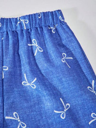 girls-sets مجموعة من قطعتين للفتيات نساء , صدرية ذات عنق دائري وبنطال فضفاض بجيوب وطبعة فراشة, لإطلالة شيك صيفي