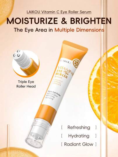 LAIKOU 15 مل سيروم الترطيب لمنطقة حول العين LAIKOU JVitamin C مقلل للهالات السوداء ، 20 مل جوهر مضاد للشيخوخة لترطيب منطقة حول العين وتقليل التورم في الليل، هدية علاج spa للبشرة للسيدات، الأم، الزوجة، الأخت،المراهقة ، الصديقة