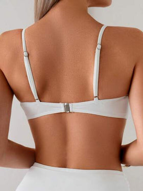 Swim Chiccia مجموعة بكيني بسيطرة على البطن ذات خصر عالي، بحمالات من الخرز المعدني الأنيق لربيع/صيف 2025 للنساء