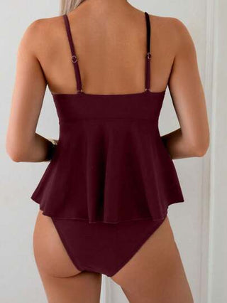 طقم تانكيني حريمي Swim Chiccia 2 قطعة نساء عطلة انيقة قمصان كاكي في شكل صدفة، مرصعة بخرز معدني، ومجموعة ملابس سباحة بحمالات رفيعة، إطلالة للشاطئ