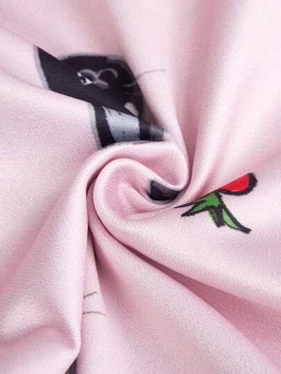 SHEIN 4 قطع بجامة فتاة مراهقة، توب قصير الأكمام وبنطلون طويل، برسومات أرنب وقطة جميلة، قماش ناعم ومريح، طراز بسيط للتنسيق السهل، مناسب لجميع الفصول (تباع 2 مجموعات بشكل منفصل)