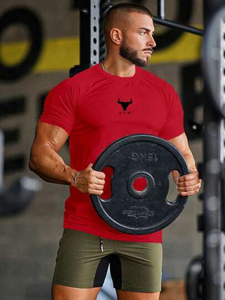 Manfinity Sport PWRUP قميص رياضي مضغوط ذو أكمام قصيرة مريح للرجال، قمصان كرة السلة للرجال "أحب صديقي" طباعة جرافيكية، بنطلون جوجر للرجال ملابس تمرين، تيشيرتات وفئات الجري