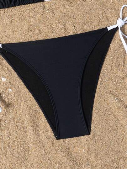 طقم تانكيني حريمي Swim Basics قميص سباحة قصير بياقة رفيعة وسروال سباحة، بدلة سباحة عصرية للصيف