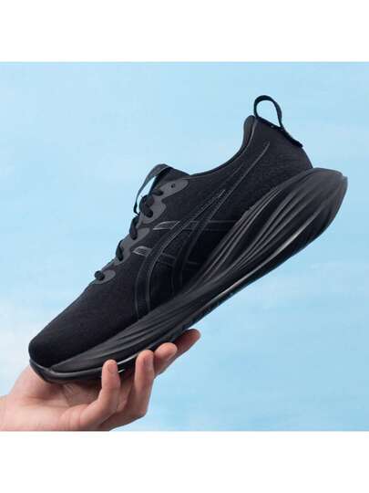 Asics أحذية الجري للرجال GEL-CUMULUS 27، أحذية رياضة خفيفة الوزن مريحة، أحذية كاجوال سوداء منخفضة الرقبة 1011B960-003