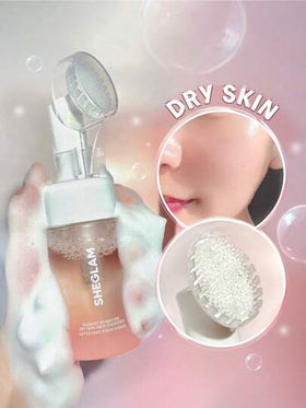 SHEGLAM منظف الوجه للبشرة الجافة من Radiant By Nature، غسول يومي لطيف ومرطب للوجه، تركيبة رغوية علامة تجارية جمال مكياج ميكب مستحضرات تجميل للنساء الفتيات مثالي لفصل الشتاء الربيع مثالي ل- Y2K أزياء أنيقة رمضان هدية حفلة جاهز أفضل لون
