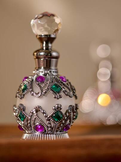 Cirelle قارورة عطر زيوت أساسية سعة 15مل، قارورة عطر فاخرة للعلاج بالروائح، قارورة كريستالية، قارورة صغيرة قابلة لإعادة الملء للعلاج بالروائح، قارورة موزع زيوت أساسية للسفر مع قطارة زجاجية، قارورة بطراز دبي الرجعي، هدية عيد الأم، هدية للسيدات، هدية عيد الح