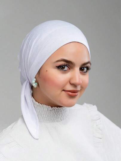 قطعة واحدة من الخمار البسيط العملي والموضة الودود والمريح للبشرة، وشاح تربان بسحاب، طرحة مناسبة للحياة اليومية والأنشطة الخارجية