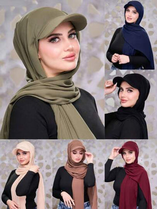 طقم تانكيني حريمي قطعة واحدة قبعة وشاح جديدة للسيدات ذات لون سادة، غطاء رأس "تربان" للاستخدام العام في الشرق الأوسط