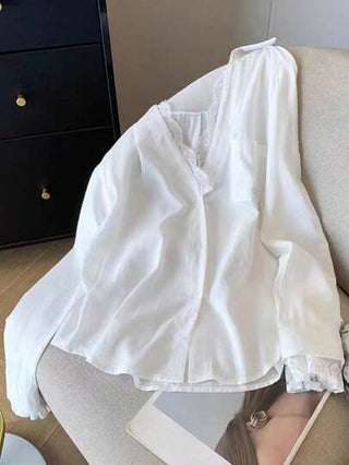 قميص نسائي بأكمام طويلة ذو لون واحد ، موضة للصيف