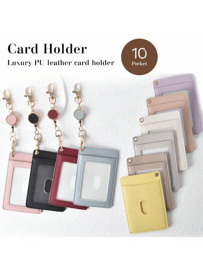 حافظة بطاقات هوية جلدية واحدة مع بكرة قابلة للسحب خفيفة الوزن وصغيرة الحجم مناسبة وتتضمن بطاقة عمل شهرية وبطاقات هوية مدرسية وحامل بطاقات وحامل بطاقات ومحفظة وحامل بطاقات عمل وحامل بطاقات ائتمان وحامل بطاقات للنساء وللرجال ومحفظة مفاتيح ومحفظة بطاقات
