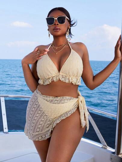 Swim SXY بيكيني ملابس علوية للنساء ذوات الحجم الكبير مثير الظهر للشاطئ