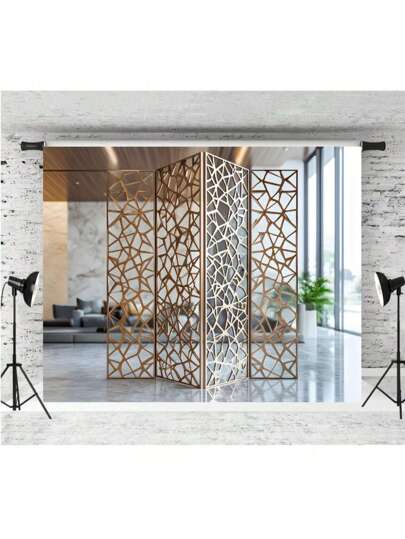 قطعة واحدة من الشاشة المنزلية الحديثة التي تتميز بتصميم هندسي دقيق وذات استخدامات متعددة بدون الحاجة إلى كهرباء، تناسب جميع الحفلات والمناسبات والتصوير الفوتوغرافي خلفيات كما أنها مصنوعة من الفينيل'