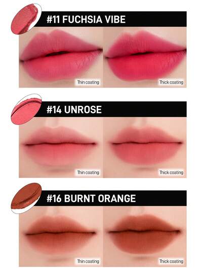أحمر شفاه غائر ضبابي من Rom&Nd، أحمر الشفاه المطفي طويل الارتداء، عصير حرير متموج، مكياج كوري