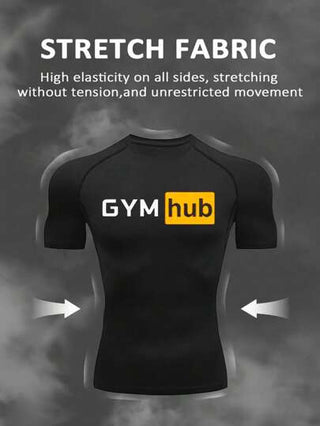 Manfinity Sport Polished تي شيرت كاجوال برياضي للرجال بنقشة حرفية وأكمام غراب، قصير الأكمام، ملابس لياقة بدنية وتمارين رياضية، وشانات وتيشرتات للركض
