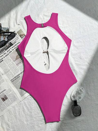 مايوه حريمي قطعة واحدة Swim SXY ملابس سباحة نسائية باللون الأحادي مثيرة ظهر مفتوح