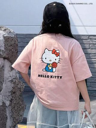 تيشيرتات بناتي DAZY HELLO KITTY | DAZY تي شيرت رقبة دائرية قصير الأكمام مطبوع بالتعاون للبنات المراهقات ، ربيع/صيف