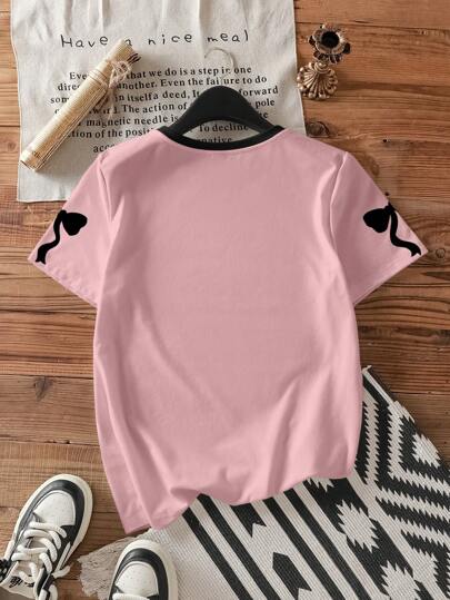 EZwear تيشيرت نسائي فضفاض كاجوال قصير الأكمام رقبة دائرية متطفل ذو الرقم 23، مناسب للصيف