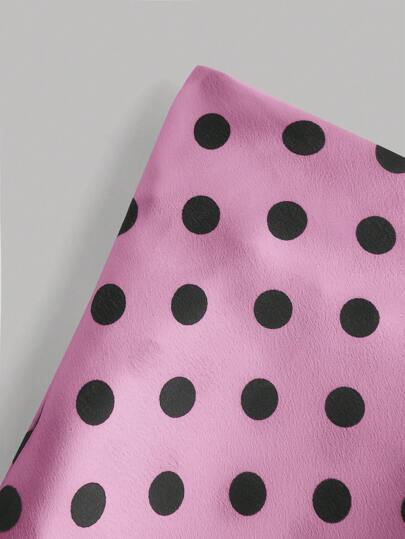 SHEIN Privé تنورة ساتان بنقاط، عصرية للصيف