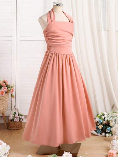 girls-sets Glamorique Kids طقم فتيات مراهقات قطعتين من الأتلاس بظهر مفتوح، إطلالة أنيقة للحفلات والتجمعات والمناسبات المختلفة، يُظهر الأناقة والأسلوب ، فساتين فتيات لحفل التخرج
