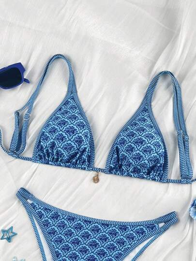 Swim Vcay مجموعة بكيني نسائية ذات ربطة خلفية عارية الظهر مع شكل أزهار وحزام جانبي وسروال قصير ، ملابس سباحة للإجازة على الشاطئ، 2 قطعة