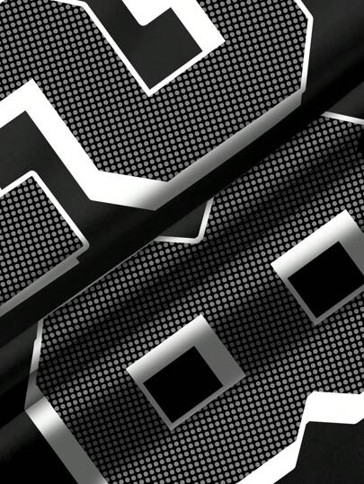 Manfinity Dauomo تي شيرت رجالي بأسلوب كاجوال أمريكي كاسوال، بتصميم نقاط كبيرة وأرقام وحروف من طراز كلية رياضي بروح عصرية رجعية