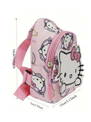 أحذية أوكسفورد حريمي Sanrio حقيبة صدر بطباعة كرتون سانريو من قماش أكسفورد، حقيبة أطفال