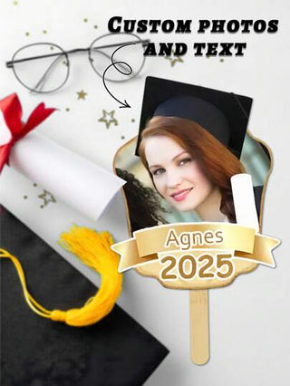 قطعة واحدة من وجه التخرج على عصا، أنماط 3-2025، قاعدة كرتونية مخصصة بشكل رأس كبير، رؤوس مفرغة شخصية كأجنحة الوجه، عودة إلى المدرسة، لوازم مدرسية