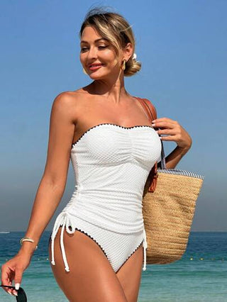 طقم تانكيني حريمي Swim Lushoire علوي التانكيني بنمط النسيج نسائي بلا أربطة جانبية موثوقة لشاطئ