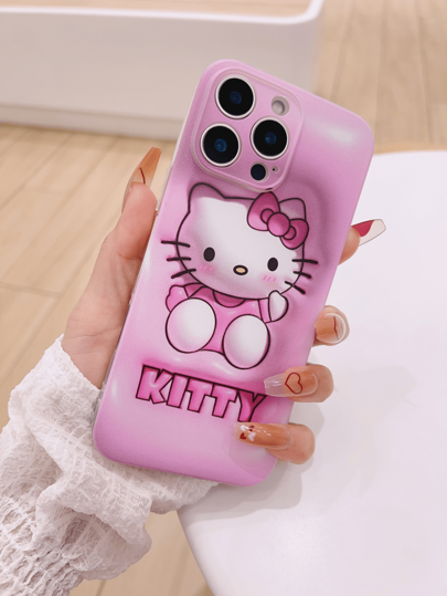 Sanrio غطاء هاتف سيليكون وقائي ثلاثي الأبعاد ملائم لهواتف آيفون 16 برو ماكس، 15 برو ماكس، 14 برو ماكس، 13 برو ماكس، 12 برو ماكس، 11 برو ماكس، أوبو، مع تصميم كيتي الوردي الجذاب، ومقاوم للصدمات، تغطية كاملة