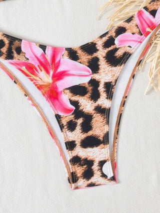 Swim Vcay بكينى سيدات مكون من قطعتين، طباعة عشوائية على ملابس علوية أنبوبي ضيق ذو طابع ساخن للأوقات الحرة والشاطئ والعطلات