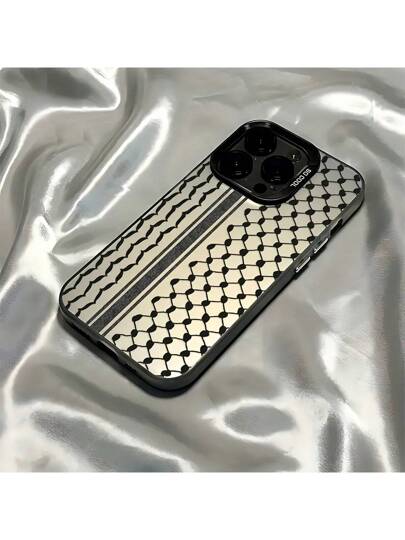 حافظة هاتف ذات تصميم بخطوط سوداء أنيقة متوافقة مع هواتف آيفون 16, 15, 14, 13, 12, 11 برو ماكس, X, XR, XS ماكس, 8, 7 بلس، مع غطاء خلفي بملمس مطفأ مقاوم للصدمات
